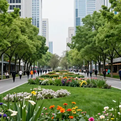 这个城市到处都有漂亮的公园。