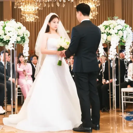 她在婚礼上宣誓要永远爱他。