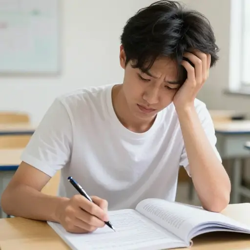那个学生不得不重写他的文章。