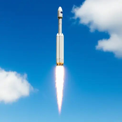 火箭从天空中呼啸而过。