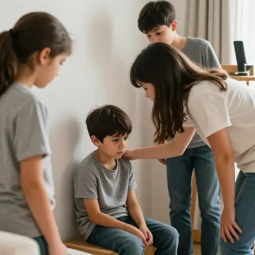 如果我做了坏孩子并挨了打，我会从兄弟姐妹那里寻求安慰。