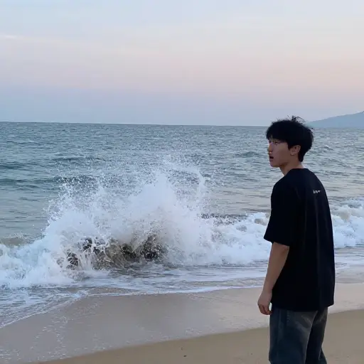 我的朋友听到一声响亮的溅水声，好像有重物掉进了海里。