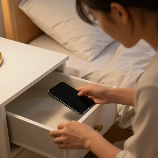 我尽量在睡前不看手机。