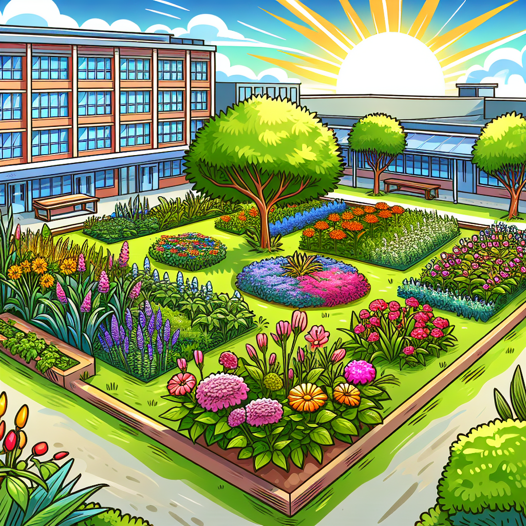学校里有一座花园。