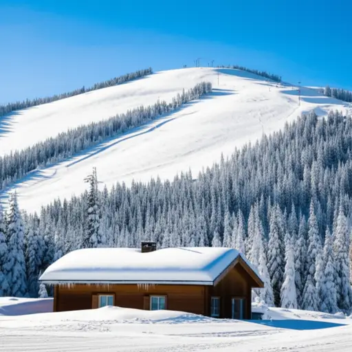 我们在滑雪度假时住在山脚下的一家小旅馆里。