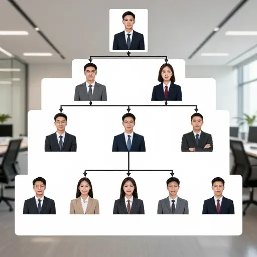 该公司的管理结构相当等级化。