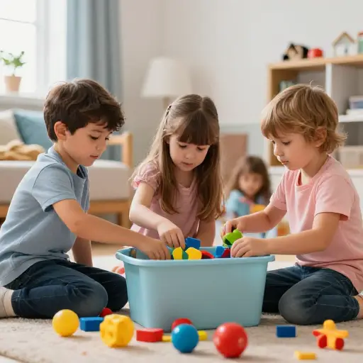 孩子们应该学会在玩耍后收拾好他们的玩具。