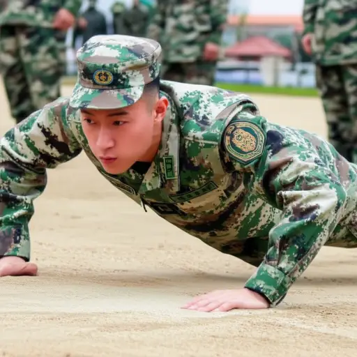 这名年轻学员正在接受严格的军事训练。