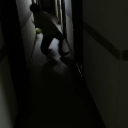 他在黑暗的走廊里绊了一跤。