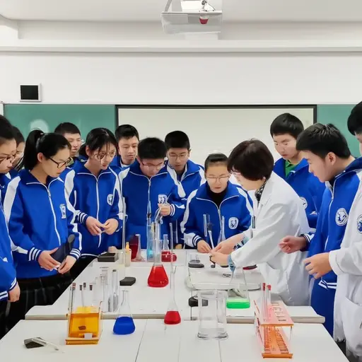 学生们在老师的引导下完成了这个科学实验。