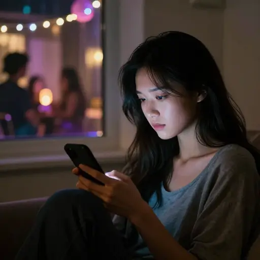 她没有受邀参加聚会，感到非常被冷落。