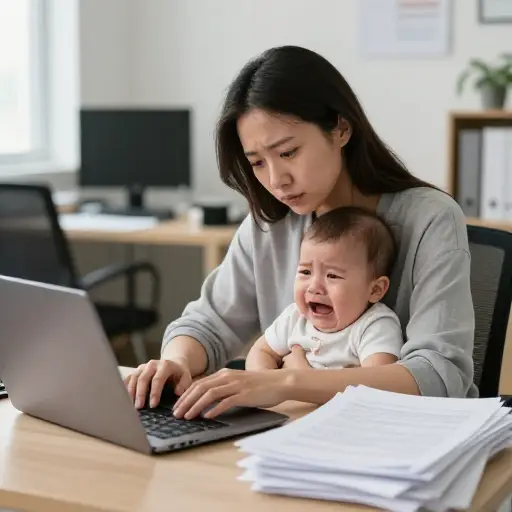 对于一位母亲来说，保住一份全职工作可能很困难。