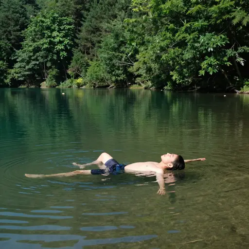 在凉爽的湖水里泡一泡，比任何风扇都更能缓解闷热的暑气。