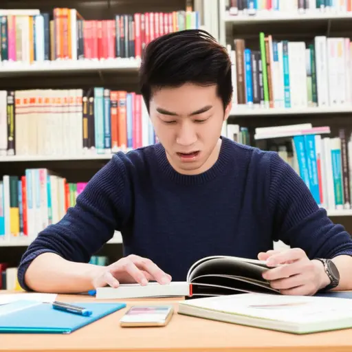 他在大学里学习德语。