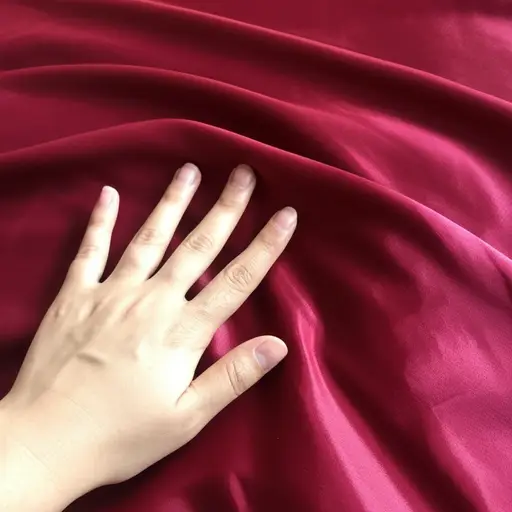 这块缎子摸起来像丝绸一样光滑。