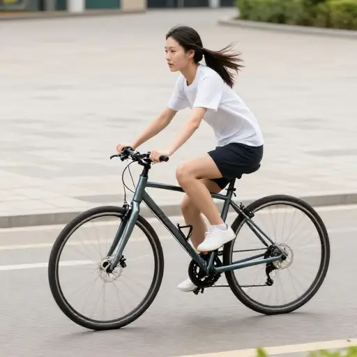 她的新自行车很快。