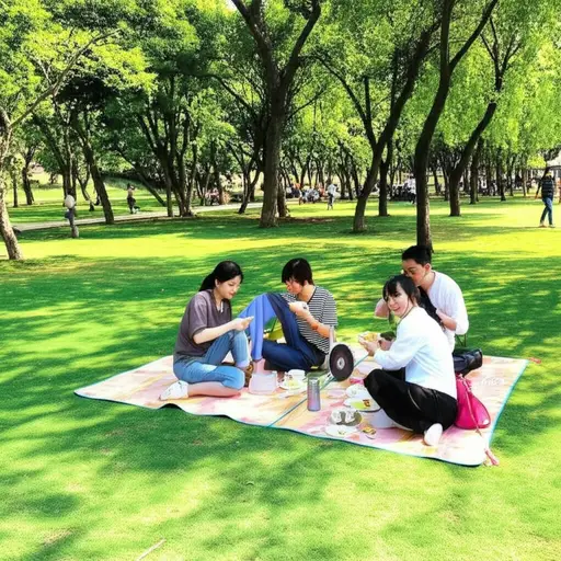 短暂的休息让我们得以在公园里野餐。
