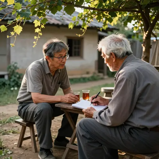 他对当地历史的深厚了解，源于三十年间不断走访村中长者的点滴积累。