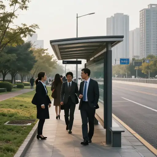 在市中心工作的人通常从郊区通勤。