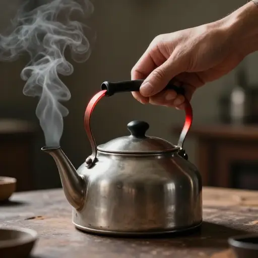 我提不起水壶——把手太烫了。