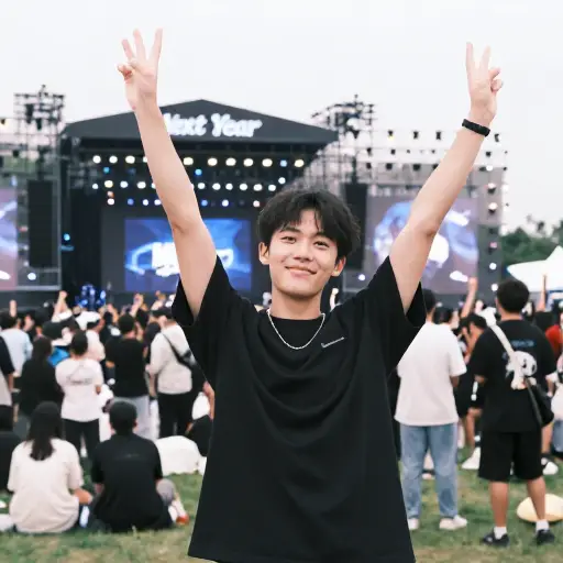 我当然支持明年举办音乐节。