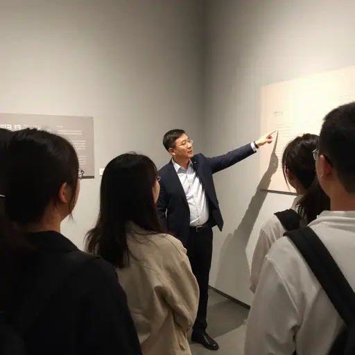 导游将带游客参观博物馆。