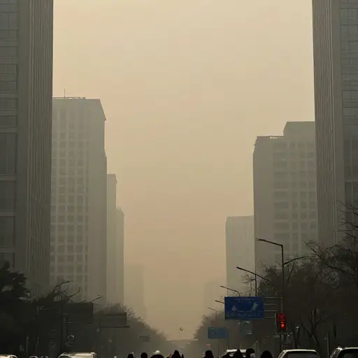 烟雾像致命的云一样悬在城市上空，导致许多健康问题，如肺病和癌症。