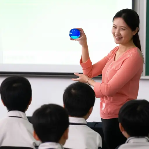 老师把地球比作一颗蓝色的弹珠。
