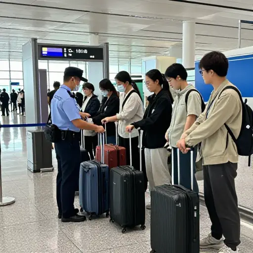 安全人员在机场进行随机检查。