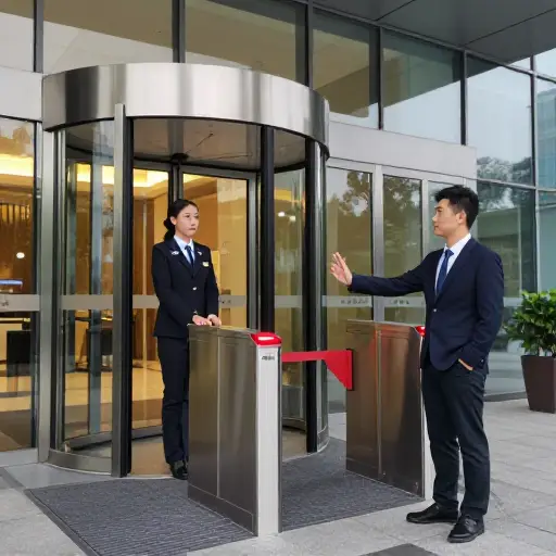 没有有效证件，他不被允许进入大楼。