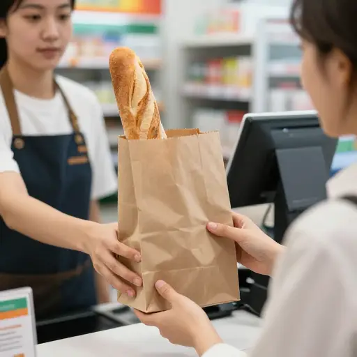 我去商店买了些面包。