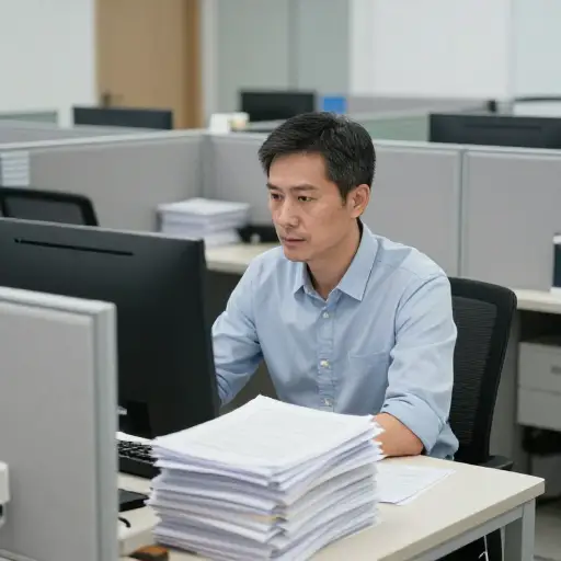 他的工作非常常规无聊。