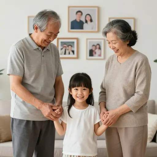 她的父母在她还是婴儿时就去世了，所以她是由祖父母抚养长大的。