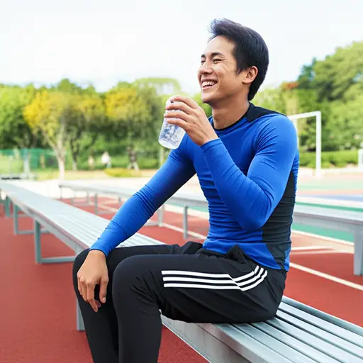 运动后我喝了一杯冷饮补充水分。
