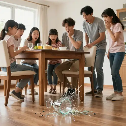 玻璃破碎的声音让所有人都跳了起来。