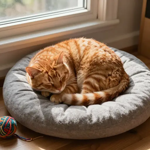 那只猫爱睡觉。