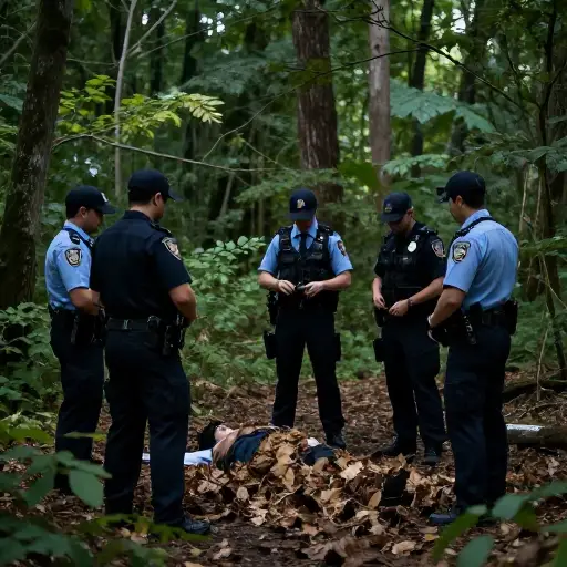 警方在森林里发现了那具尸体。