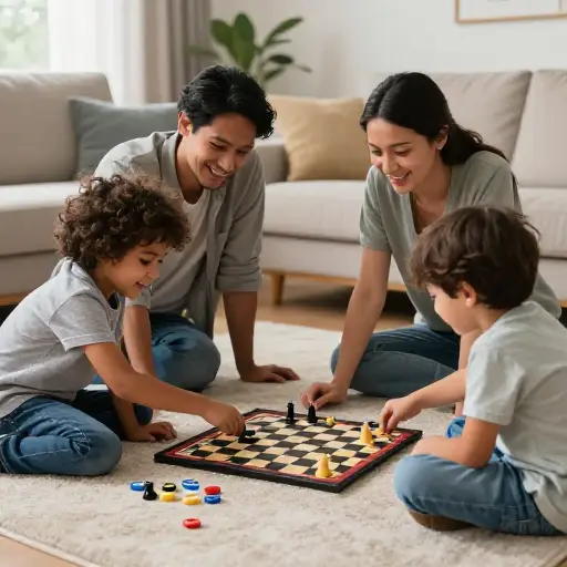 这个棋盘游戏适合全家人一起玩。