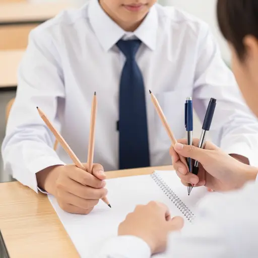 我使用铅笔和钢笔。