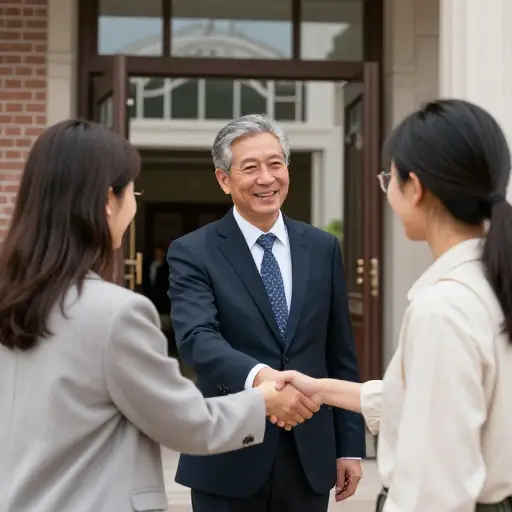 到访学院的客人们受到了院长的热烈欢迎。