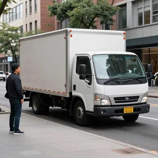 留意送货卡车。