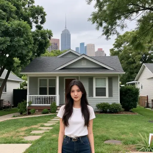 她决定在城市附近租一个小房子。
