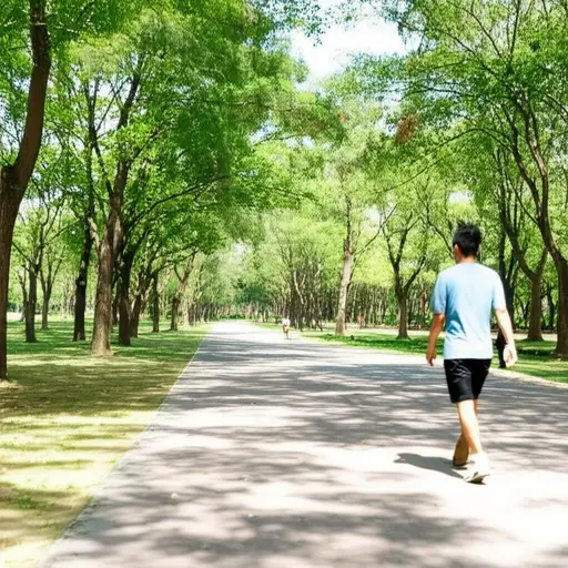 我每天花半小时散步。
