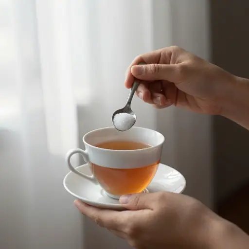 往茶里加些糖。