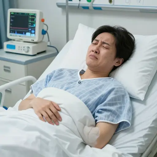 手术后，病人经历了极度的疼痛。