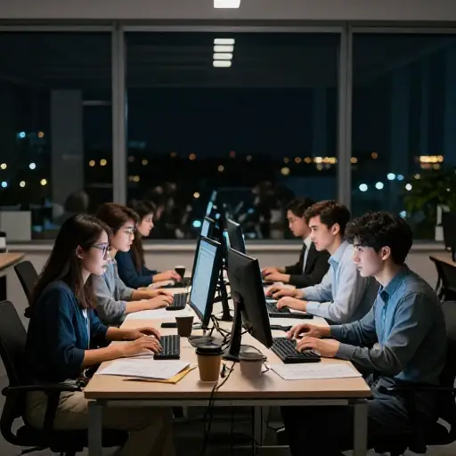 为了赶上关键截止日期，研究团队常常工作到凌晨。