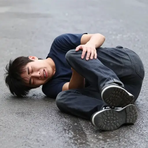 如果你摔倒，可能会摔断腿。