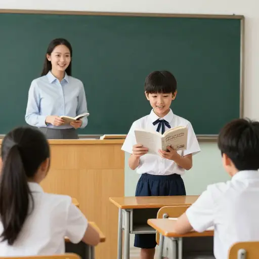 老师让我大声朗读课文。
