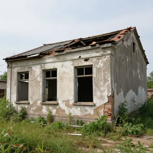 如果没有适当的维护，这栋老建筑的结构将持续恶化。