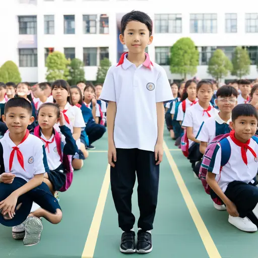 他的身高略高于同龄人的平均水平。